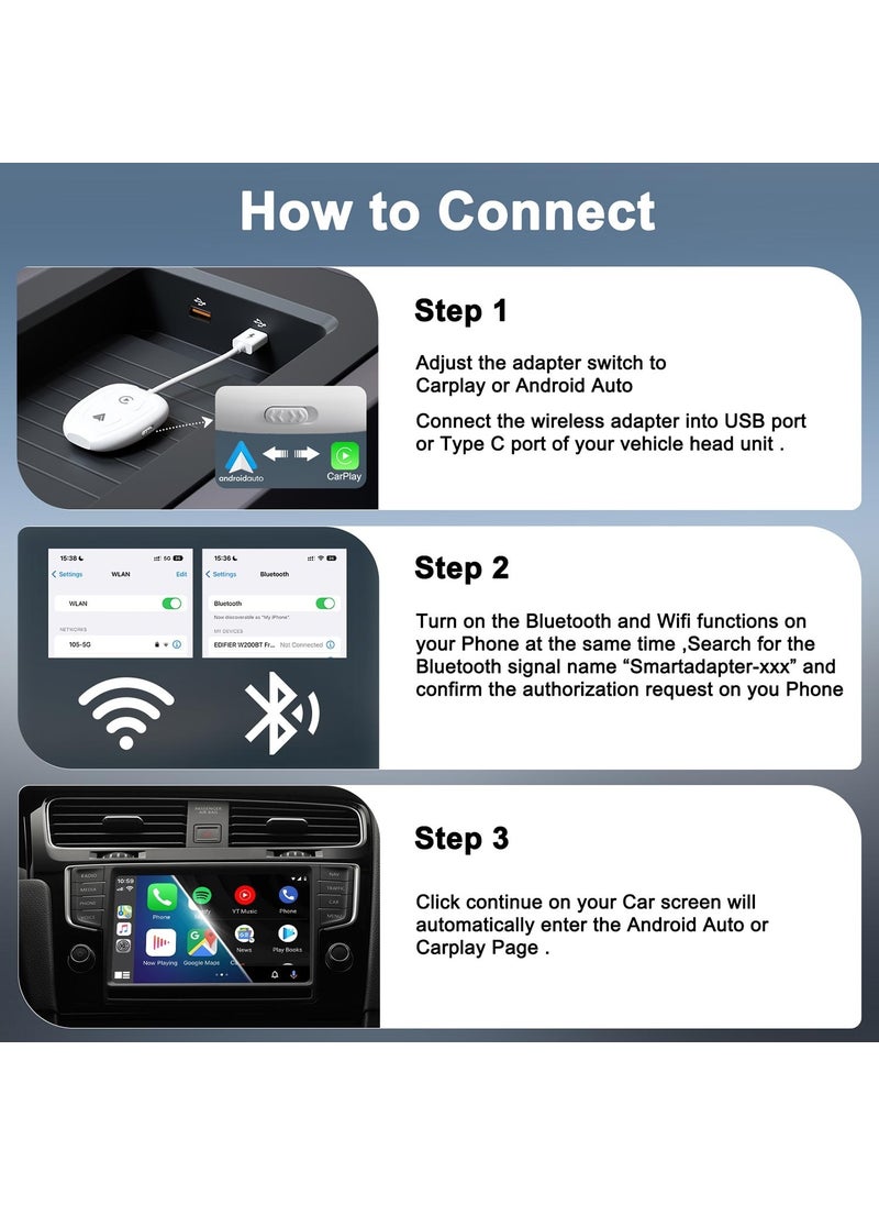 Apera - NR57 Wireless Apple Carplay and Android Auto Adapter 2-in-1 - Image 1