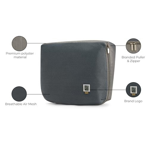 EUME Storage Pods, Set of 4 - Polyester Packing Cubes for Men and Women Luggage Travel Organizer Set of Packing Bag (4 Large) (Grey) - Image 5