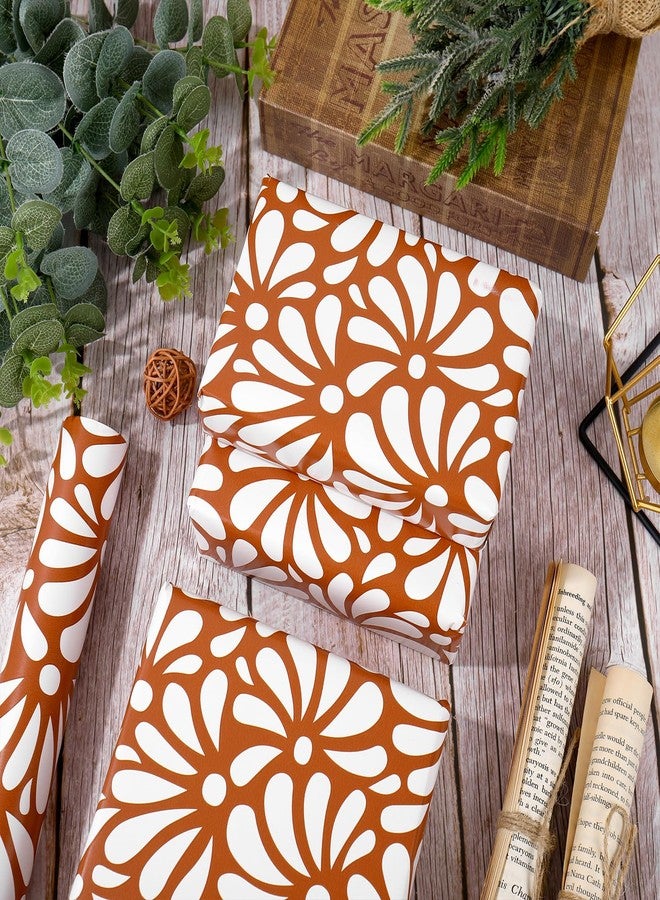 Whaline Cielito Lindo Wrapping Paper -Mini Roll- 17 In x 32.8 Ft Platos De Barro Terracotta Flower Gift Wrap Paper for Mexican Fiesta Cinco de Mayo Party Wrapping Supplies - Image 3