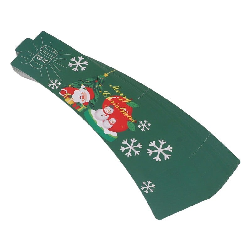 Paper Hot Drink Holder: Green Festive Design - Adjustable Fit Efficient Insulation for Halloween Christmas Holiday Beverage Service - Image 5