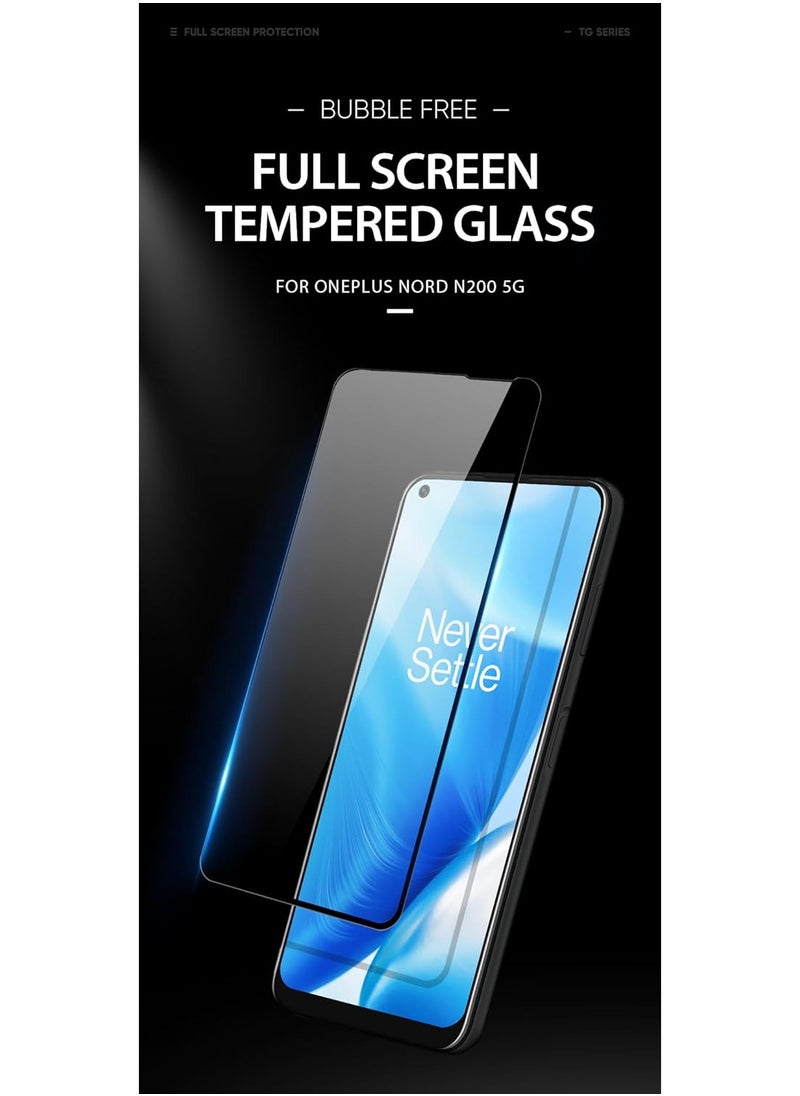 DUX DUCIS - DUX DUCIS 9D Tempered Glass Screen Protector, Designed for OnePlus Nord N200, Medium Alumina Glass Film Full Glue HD Clear Phone Screen Protector - Black - Image 1