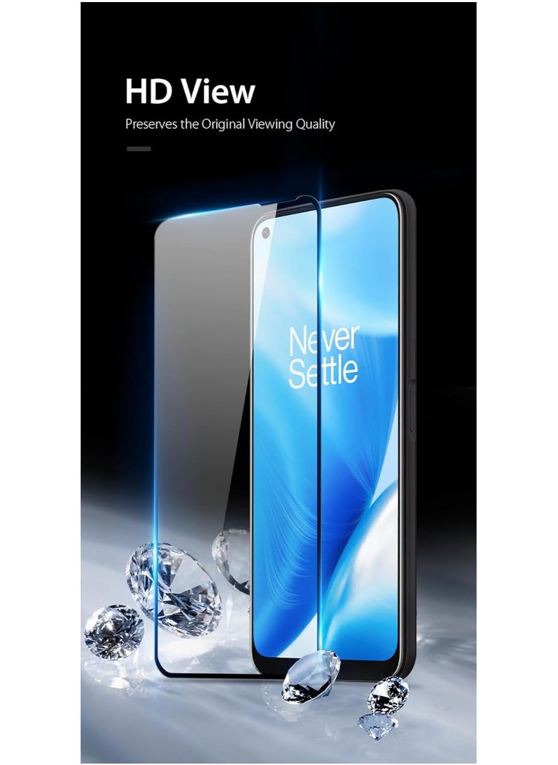 DUX DUCIS - DUX DUCIS 9D Tempered Glass Screen Protector, Designed for OnePlus Nord N200, Medium Alumina Glass Film Full Glue HD Clear Phone Screen Protector - Black - Image 1