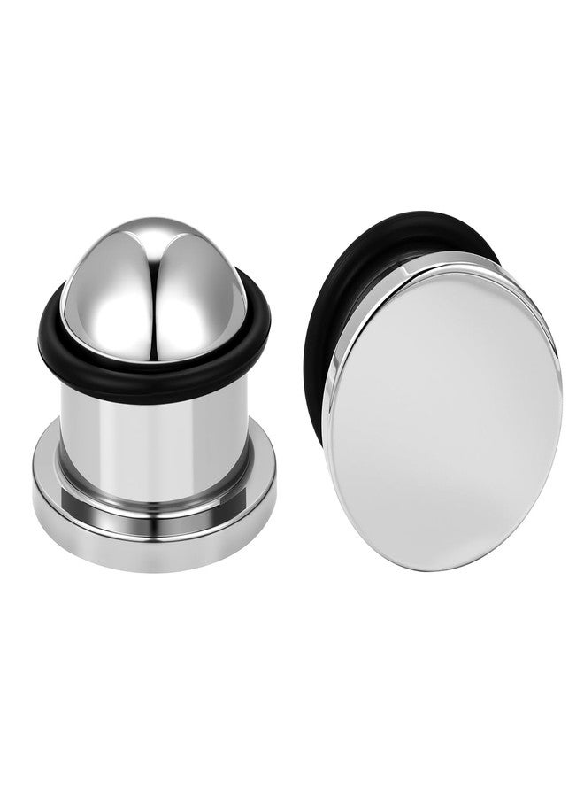 BodyAce 12G-00G Plugs for Ears Gauges with O-Rings 316L Stainless Steel Ear Stretching Kit Flat Top Dead Ear Expander Body Piercing Jewelry for Men Women [1G(7mm)] - Image 1