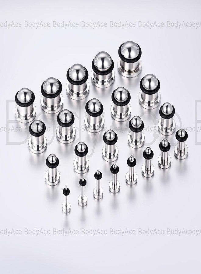 BodyAce 12G-00G Plugs for Ears Gauges with O-Rings 316L Stainless Steel Ear Stretching Kit Flat Top Dead Ear Expander Body Piercing Jewelry for Men Women [1G(7mm)] - Image 5