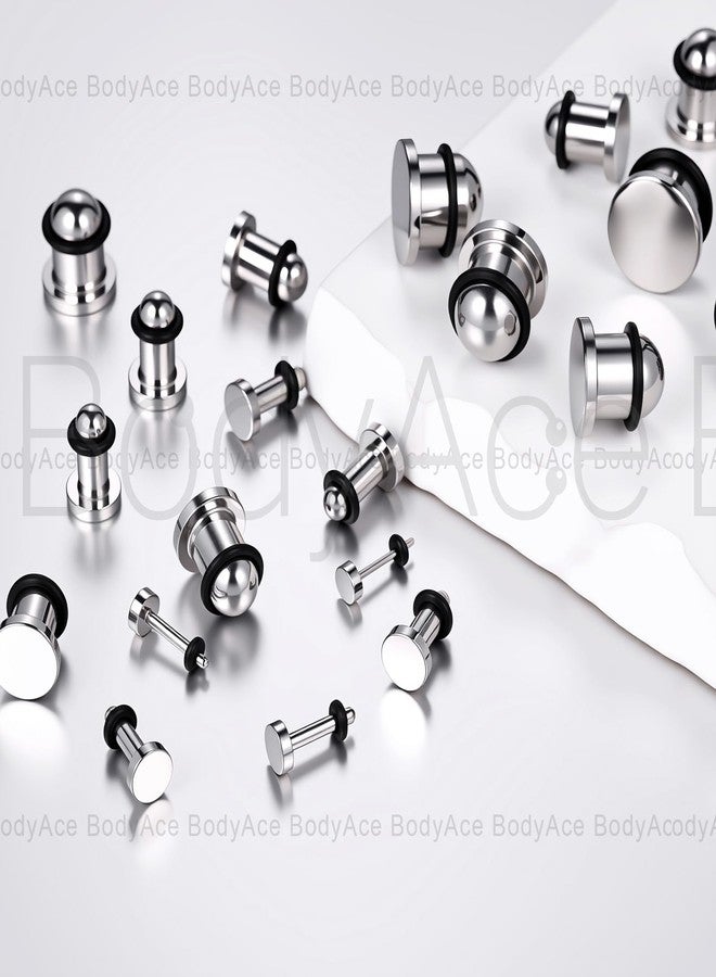 BodyAce 12G-00G Plugs for Ears Gauges with O-Rings 316L Stainless Steel Ear Stretching Kit Flat Top Dead Ear Expander Body Piercing Jewelry for Men Women [1G(7mm)] - Image 4