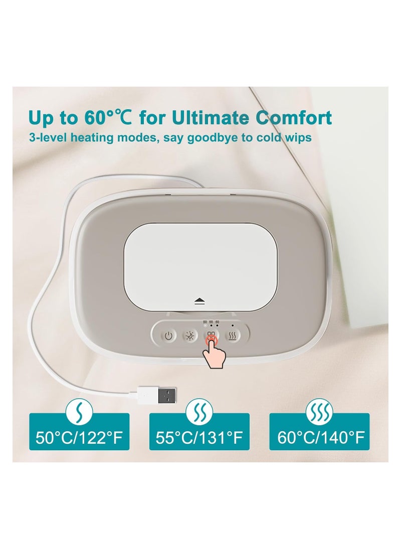Generic - Portable Baby Wipe Warmer with Light, USB Charging, and Pop-Up Holder - Large Capacity Diaper Warmer for Newborns and Adults, Featuring Three Temperature Settings - Essential Nursery Must-Have. - Image 1