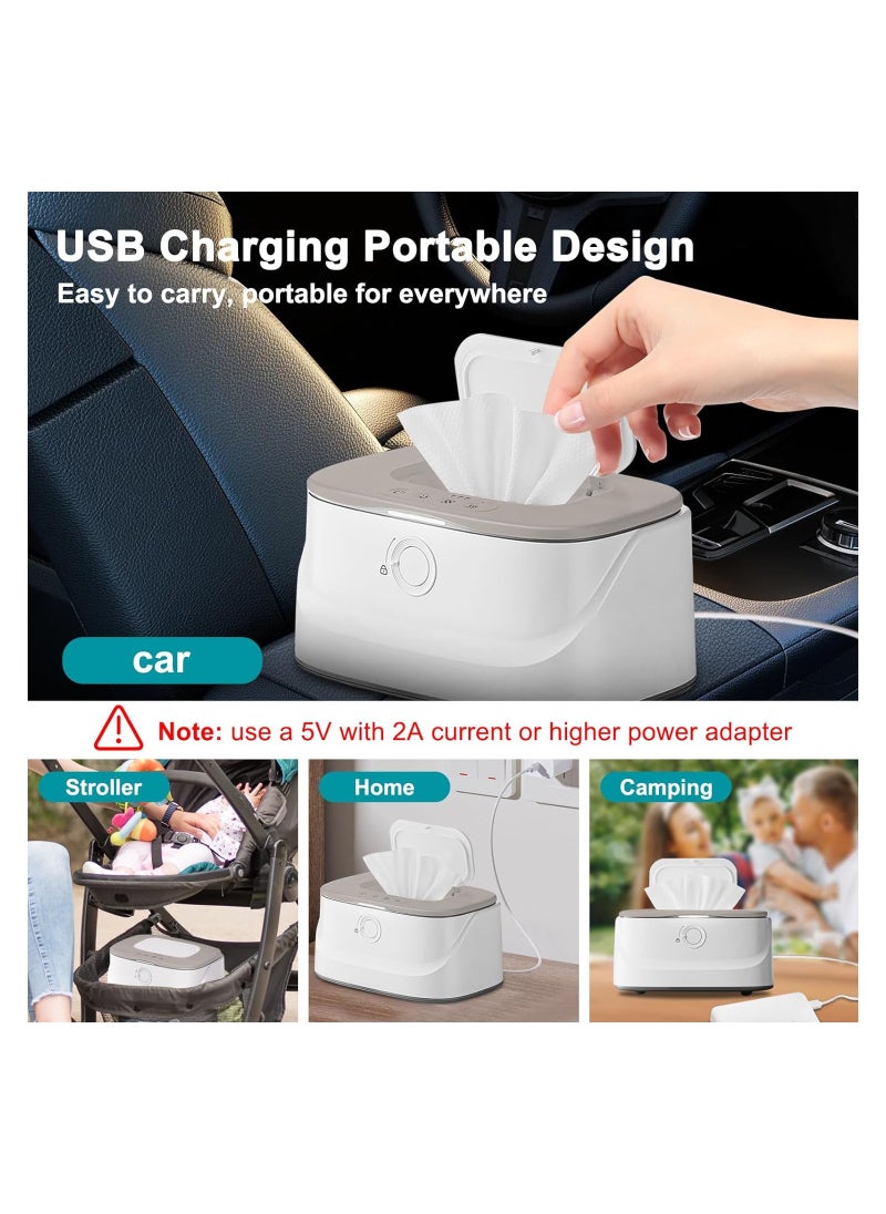 Generic - Portable Baby Wipe Warmer with Light, USB Charging, and Pop-Up Holder - Large Capacity Diaper Warmer for Newborns and Adults, Featuring Three Temperature Settings - Essential Nursery Must-Have. - Image 1