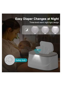 Generic Portable Baby Wipe Warmer with Light, USB Charging, and Pop-Up Holder - Large Capacity Diaper Warmer for Newborns and Adults, Featuring Three Temperature Settings - Essential Nursery Must-Have.  - Image 2