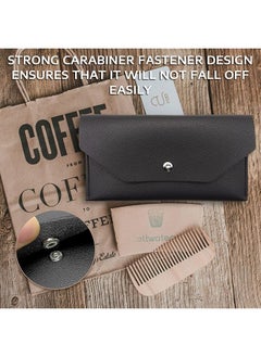 erorex 3 Pieces Cash Envelopes Bag Pu Leather Cash Money Pouch Cash Wallet Envelope Reusable For Spring Festival Wedding Birthday Graduation Holidays Black Red Dark Green  - Image 5