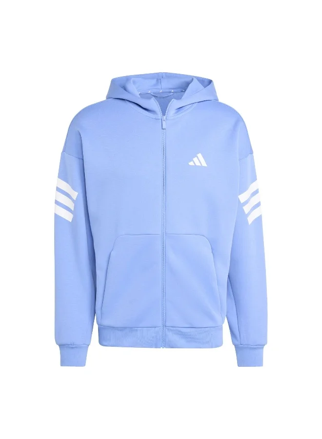 Adidas Adidas M Fi 3S Fz Blue Hooded Track Top Track Tops For Men
