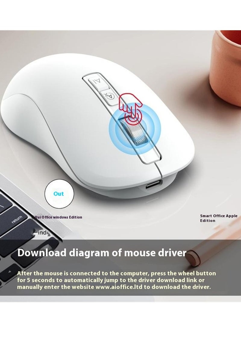 Ai Smart Voice Mouse Rechargeable Dual Mode Bluetooth / 2.4G Wireless Mouse with mic - Ai Functions Real Time Translation - AI writing - ON/Off Button - 4000 DPI - Lightweight For Office Business - Image 3