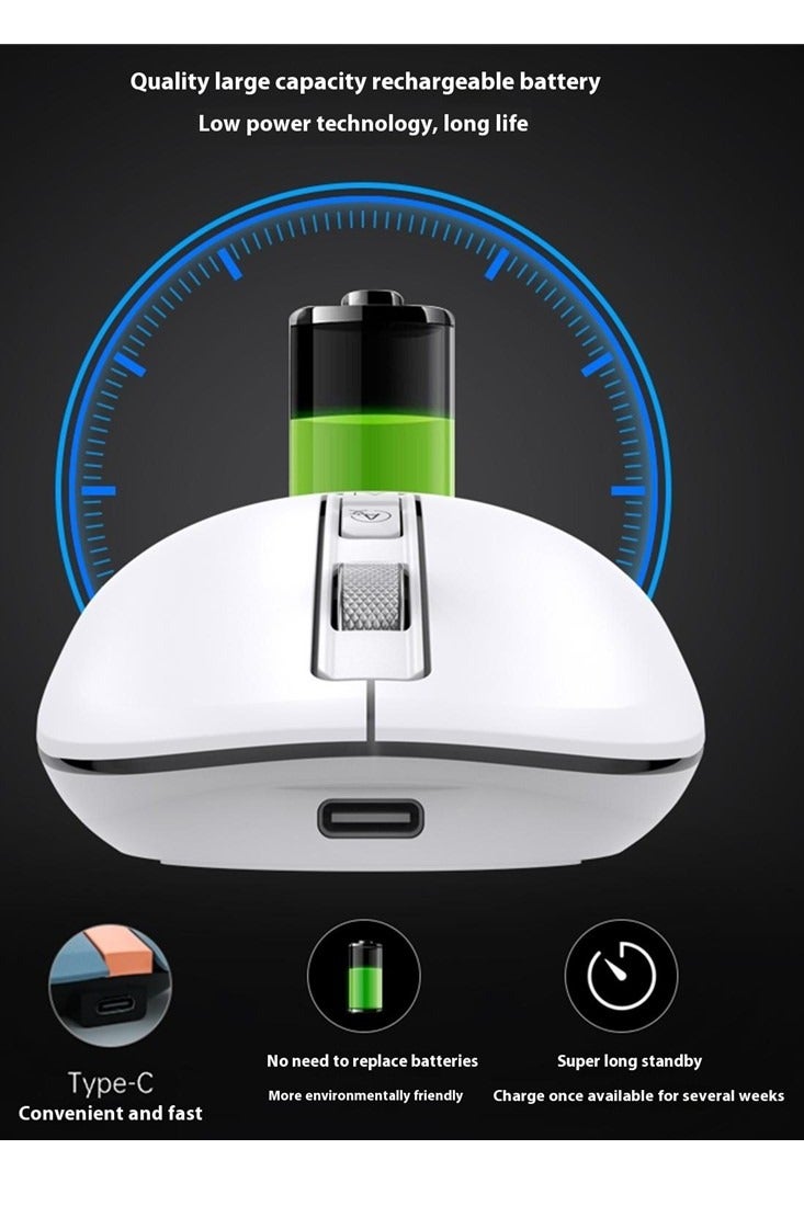 Ai Smart Voice Mouse Rechargeable Dual Mode Bluetooth / 2.4G Wireless Mouse with mic - Ai Functions Real Time Translation - AI writing - ON/Off Button - 4000 DPI - Lightweight For Office Business - Image 4