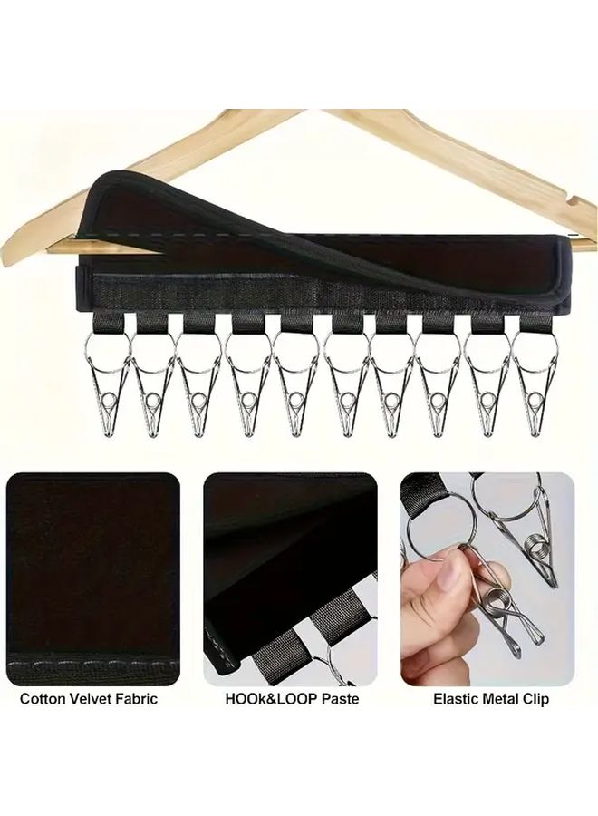 Black Hat Rack Organizer with Multiple Hooks Space Saving Closet Hanger for Caps Storage - Image 2