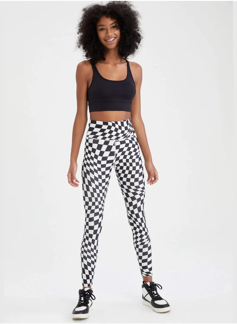 DeFacto Extra Slim Fit Checkers Print Ankle Leggings