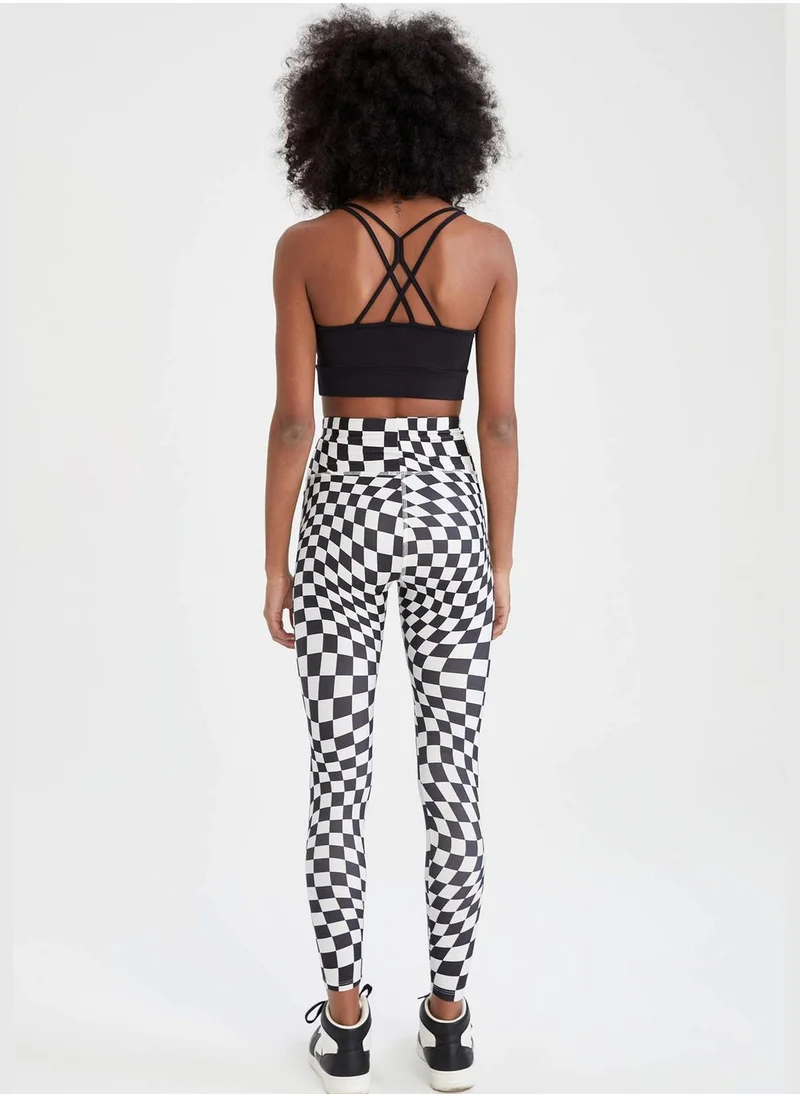 DeFacto Extra Slim Fit Checkers Print Ankle Leggings