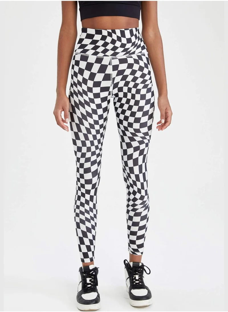 DeFacto Extra Slim Fit Checkers Print Ankle Leggings