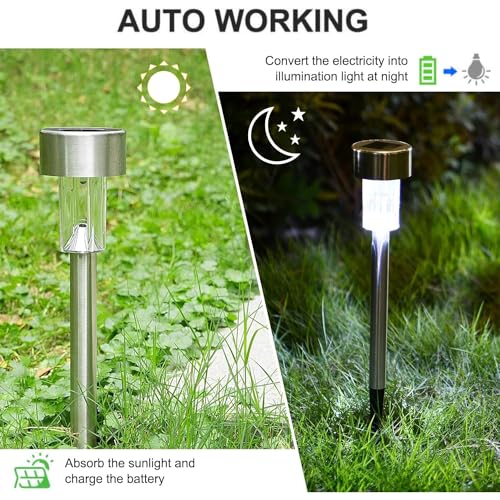 GIGAWATTS Solar Pathway Light Outdoor Landscape Lighting Walkway Lanterns Sun Powered Decorative Driveway Spotlights for Pathways Home Garden (Pack of 10) - Image 4