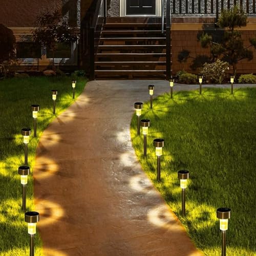 GIGAWATTS Solar Pathway Light Outdoor Landscape Lighting Walkway Lanterns Sun Powered Decorative Driveway Spotlights for Pathways Home Garden (Pack of 10) - Image 1