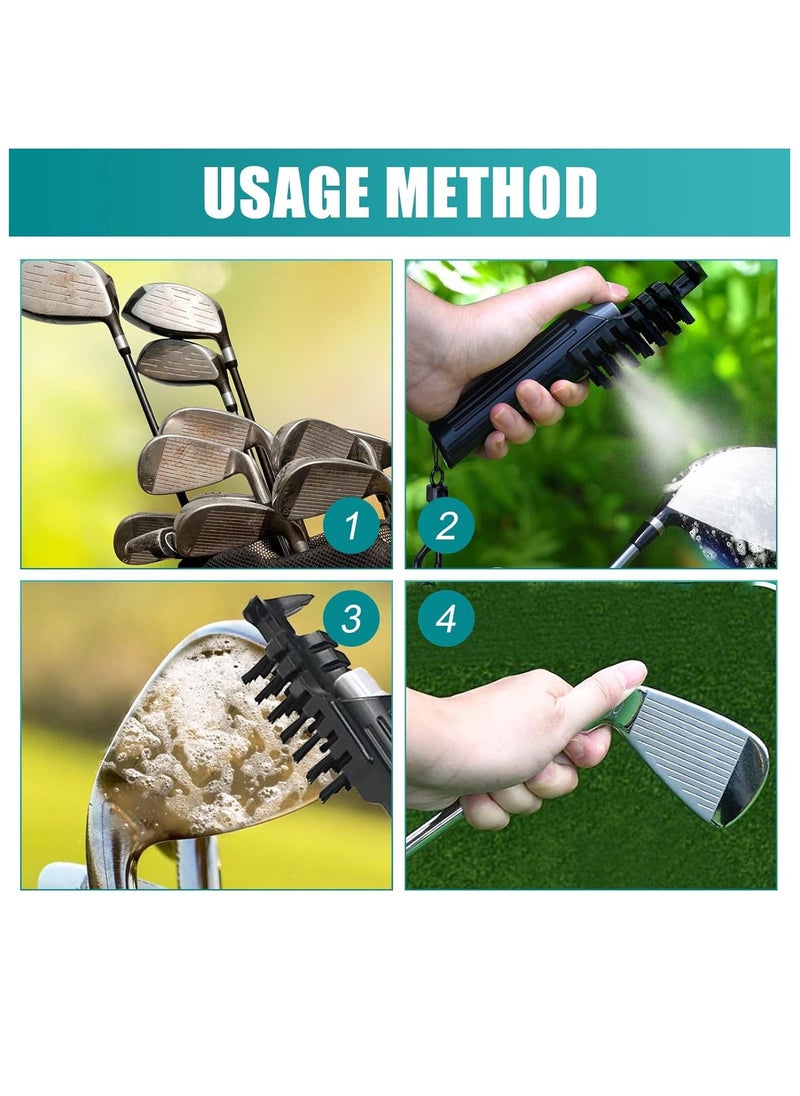 SYOSI - Golf Club Brush, 2 Pcs Professional Golf Club Cleaner Brush Squeeze Bottle Brush with Hook, Golf Club Brush Groove Cleaner Kit with Water, Retractable Golf Club Cleaning Brush - Image 1