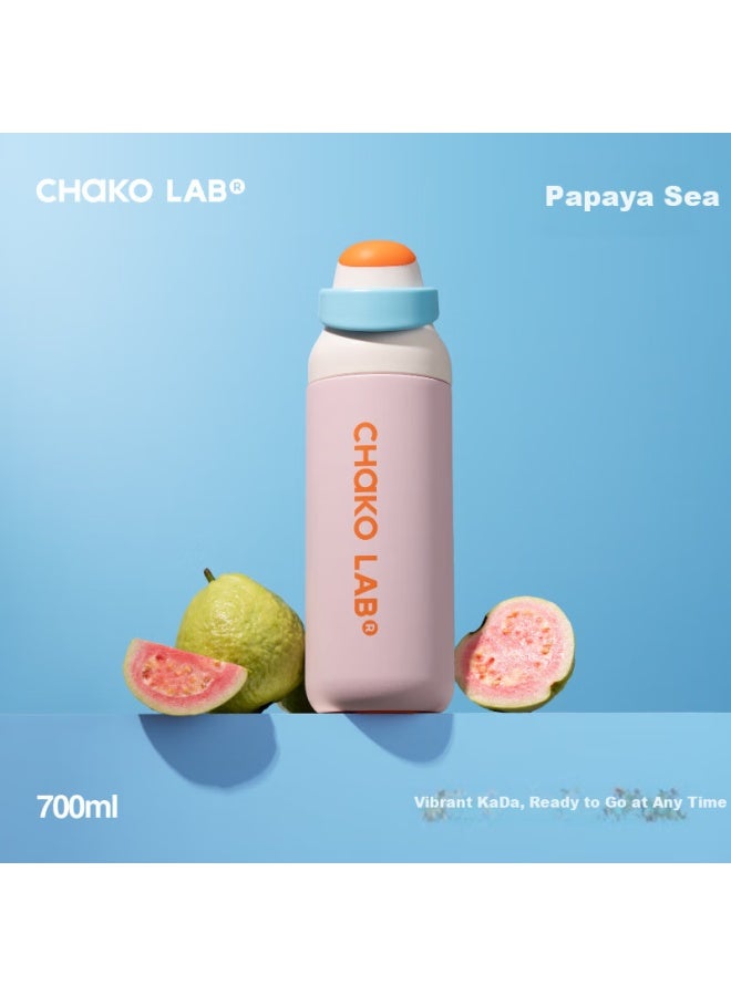 Chakolab Double-insulated Water Bottle With Straw For Students, Stainless Steel Large Capacity Sports Water Cup, Portable Office High-aesthetic Cup - Image 1