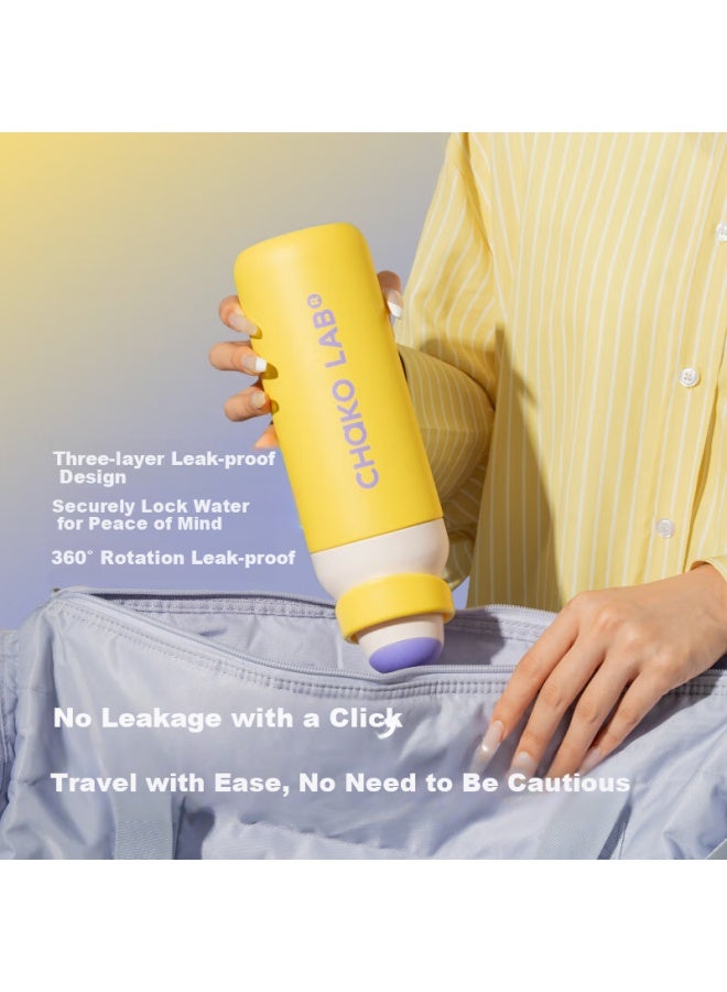 Chakolab Double-insulated Water Bottle With Straw For Students, Stainless Steel Large Capacity Sports Water Cup, Portable Office High-aesthetic Cup - Image 3