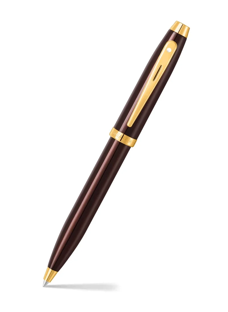 Sheaffer Sheaffer® 100 9370 Glossy Coffee Brown Ballpoint Pen With PVD Gold-Tone Trim