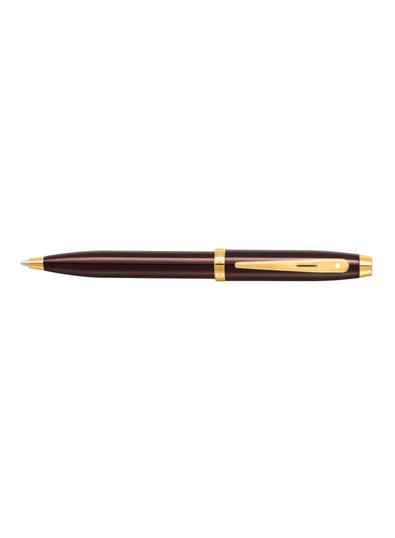 Sheaffer Sheaffer® 100 9370 Glossy Coffee Brown Ballpoint Pen With PVD Gold-Tone Trim