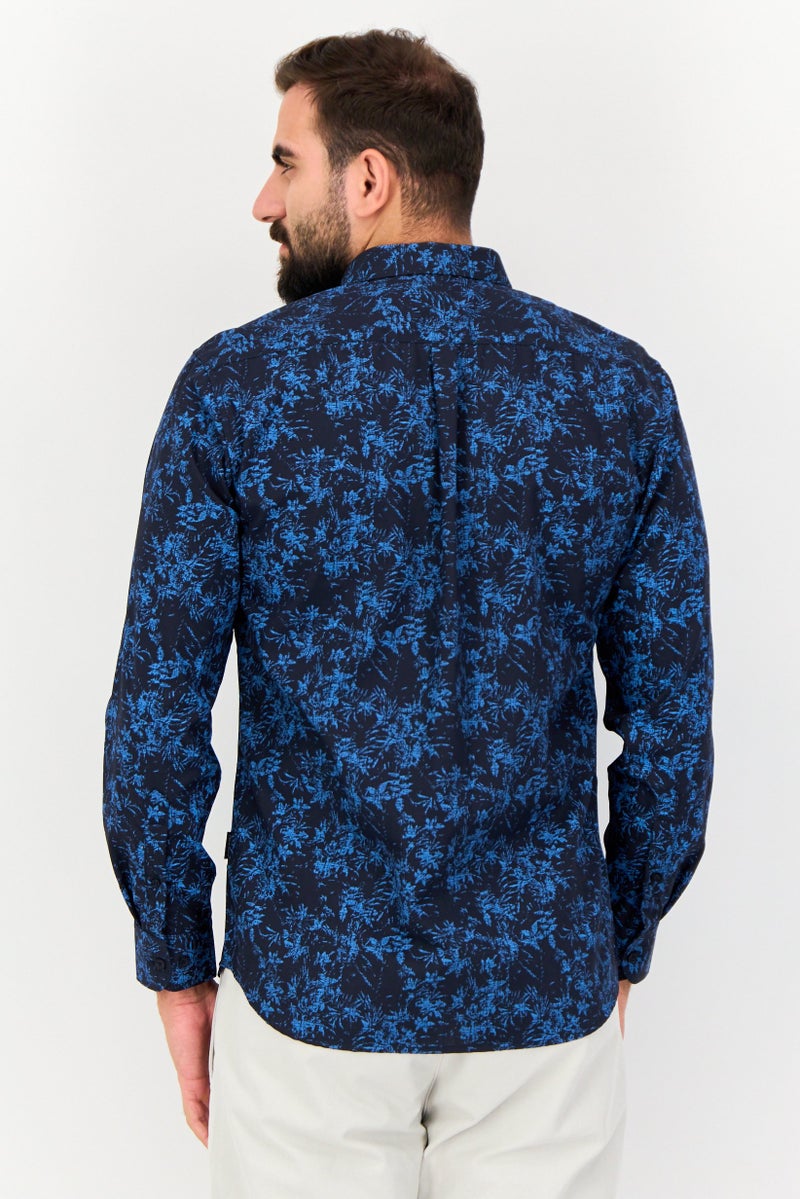 Kenneth Cole Men Regular Fit Floral Print Long Sleeves Shirt, Multicolor - Image 3