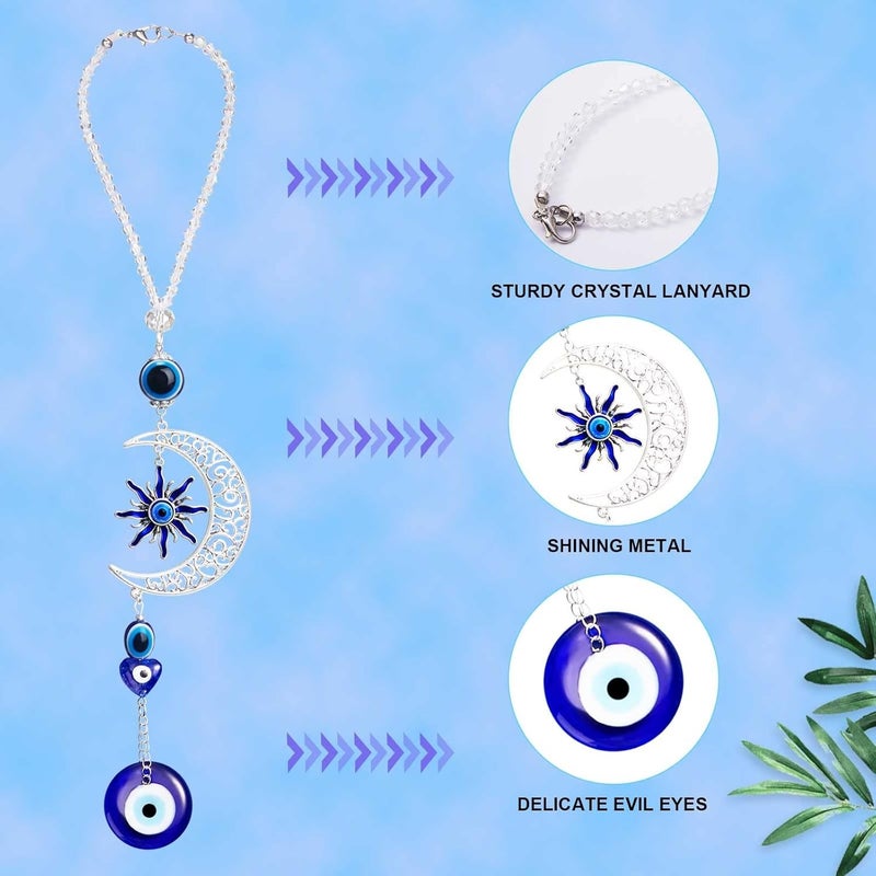 Frienda Evil Eye Car Hanging Ornament - Blue Beaded Decor for Rear View Mirror - Image 5