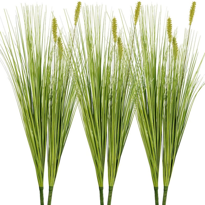 Melorca&Guilla Artificial Plants 6PCS 27â€œ Fake Tall Onion Grass Faux Plant,Artificial Grass Greenery Shrubs Bushes for Garden Porch Window Box Shop Office Home DÃ©cor - Image 1