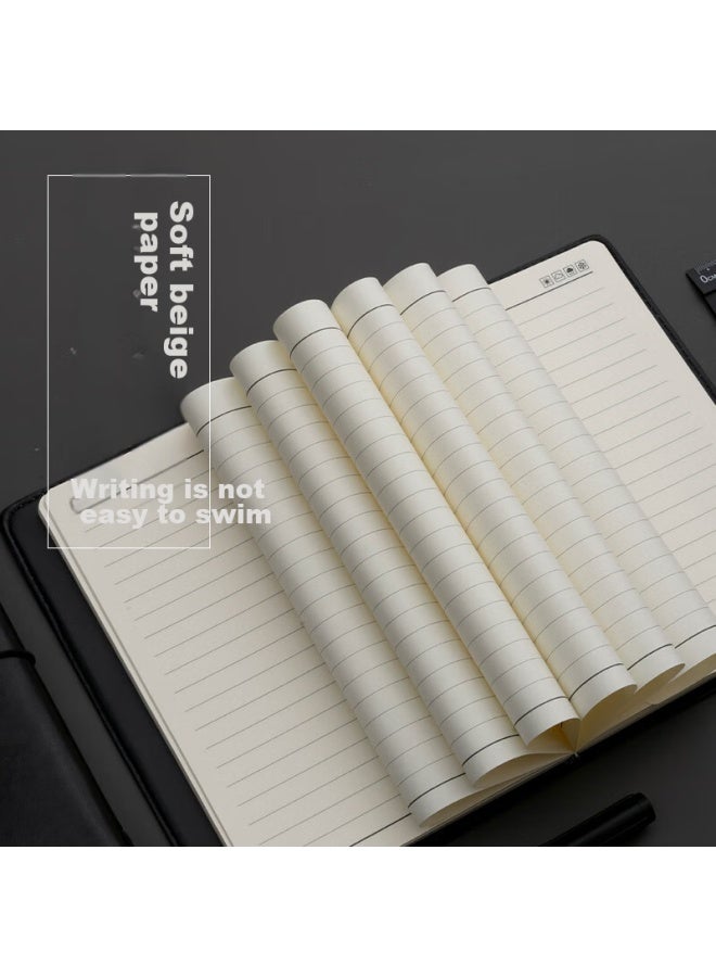 ام اند جي M&g Stationery دفتر ملاحظات بغلاف ناعم من الجلد الأسود، لوازم مكتبية للاجتماعات، كتاب محاضر المؤتمرات، مذكرة ميسورة التكلفة، يوميات، أعمال 32k/120 ورقة كتاب فردي Apy1bk78 - Image 2