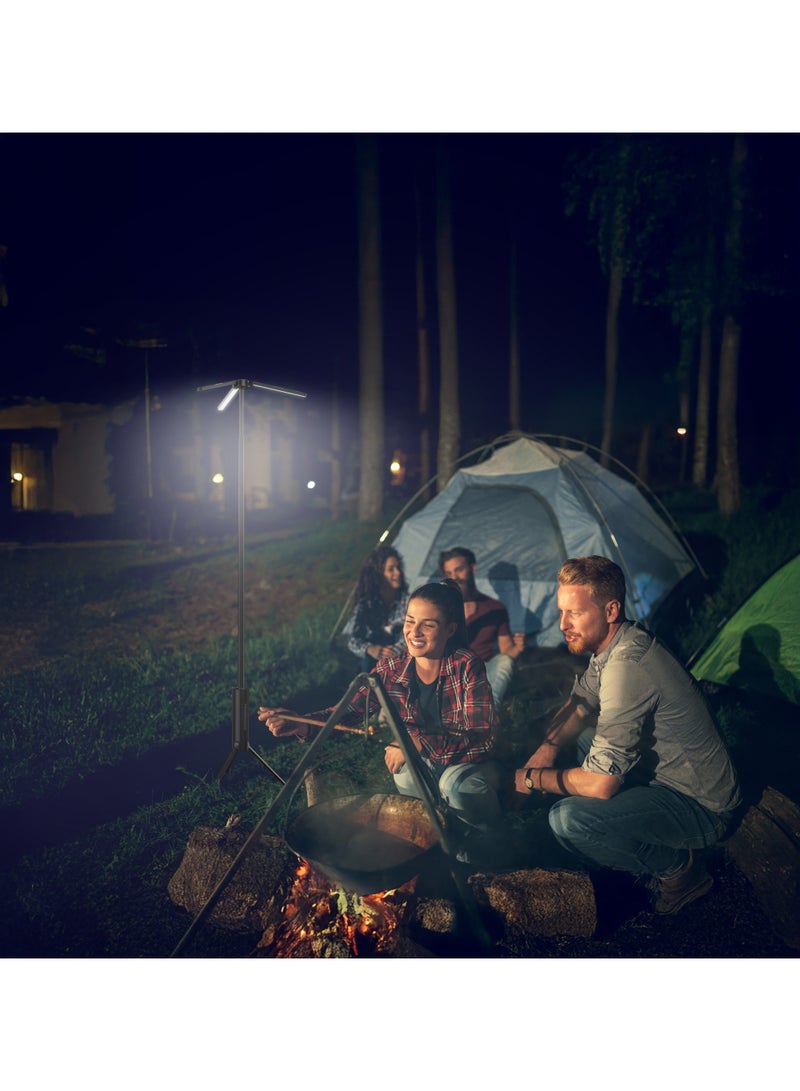 باورولوجي مصباح تخييم قابل للطي مع وظيفة بنك طاقة، بطارية قابلة لإعادة الشحن بسعة 15600mAh، شعاع ضوء قمة للتوجيه، مقاوم للماء بتصنيف IP54، سطوع 3000LM، مصباح يدوي 300ML، حلقة تعليق، مراقبة في الوقت الفعلي - أسود - Image 2