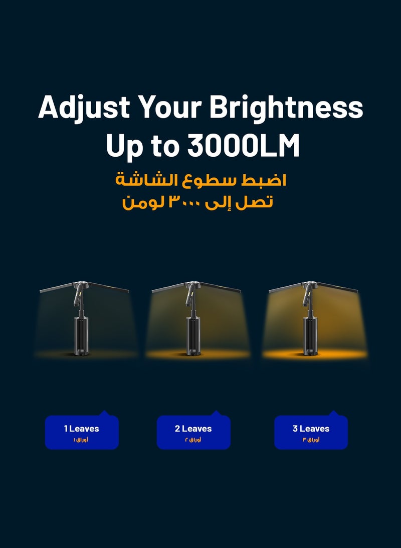 Powerology Foldable Camping Light with Power Bank Function, 15600mAh Rechargeable Battery, Top Spotlight Beam, IP54 Waterproof, 3000LM Brightness, 300ML Flashlight, Hanging Hook, Real Time Monitoring - Black - Image 5