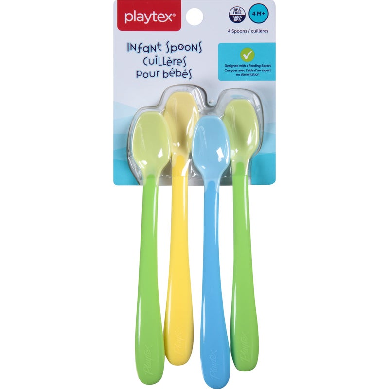 playtex Mealtime Infant Spoons - Pack of 4 (Colors Vary) - Image 1