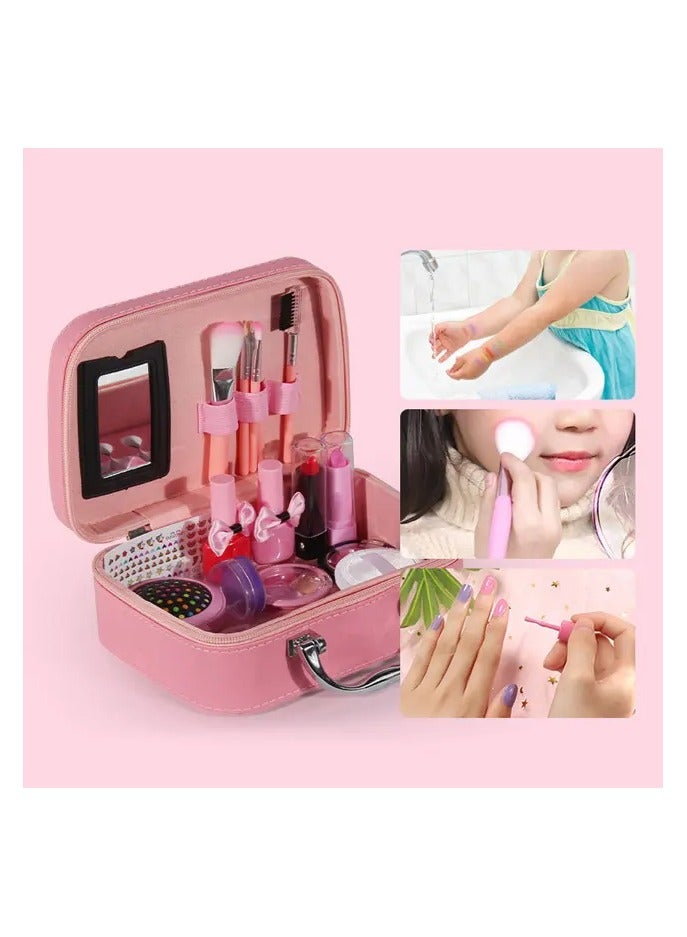 Washable Children's Make-Up Set with Cosmetic Bag ,Perfect Girls' Role Play Cosmetic Kit for Creative Fun - Image 3