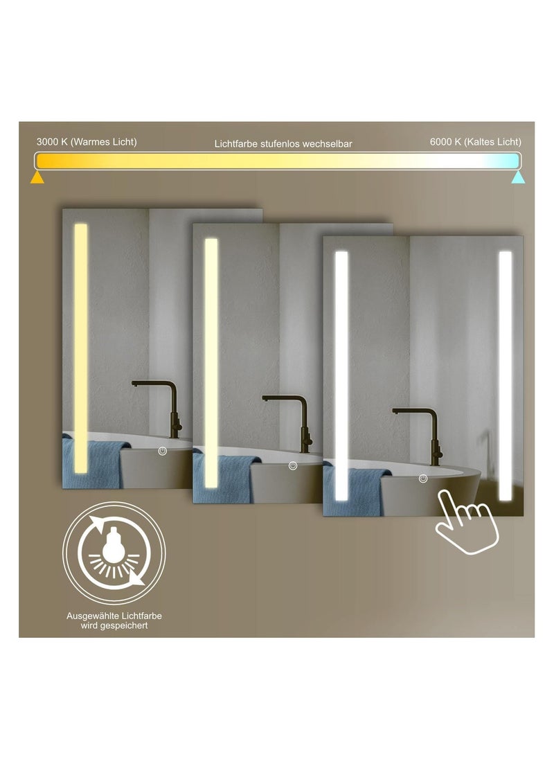 Generic 3-Color Led Touch Wall Mirrors 80X60X3Cm Multicolour  - Image 2