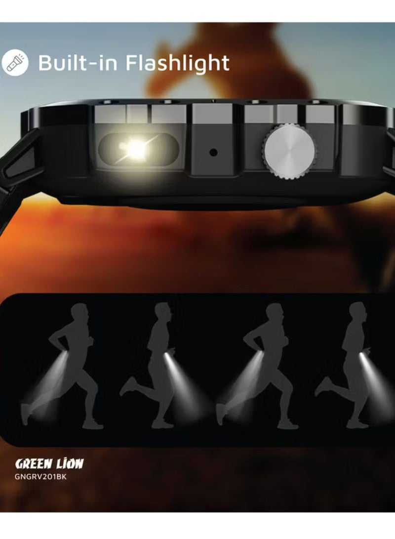 جرين ليون ساعة جرافيكس الذكية مع أوضاع رياضية متعددة، سعة بطارية 200 مللي أمبير/ساعة، التقاط عن بُعد، مستوى مقاومة الماء IP65، بلوتوث الإصدار 5.3، مراقب معدل ضربات القلب - أسود - Image 4