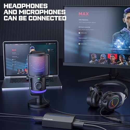 Ampligame V3 Capture Card: 1080P 60FPS Live Streaming & Recording for PS5/XBOX/SWITCH, with 4K/30 Pass-Through on PC/Laptop - Image 2