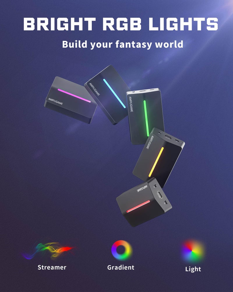 Ampligame V3 Capture Card: 1080P 60FPS Live Streaming & Recording for PS5/XBOX/SWITCH, with 4K/30 Pass-Through on PC/Laptop - Image 4