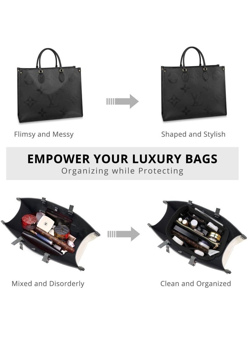 Generic Universal Handbag Purse Storage Insert, Soft Felt Handbag Insert Organizer, Compatible Handbag Organizer (Black)  - Image 2