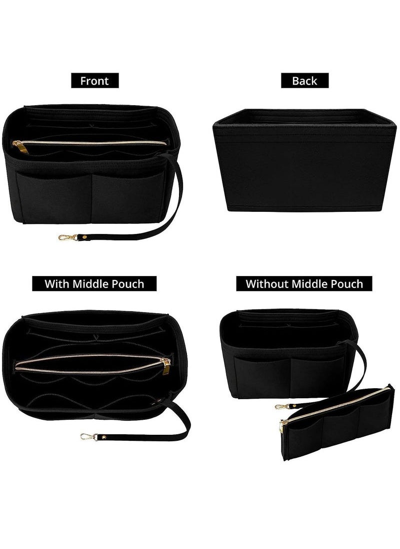 Generic Universal Handbag Purse Storage Insert, Soft Felt Handbag Insert Organizer, Compatible Handbag Organizer (Black)  - Image 4