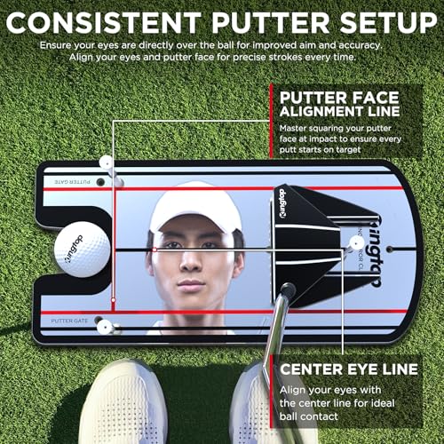 KINGTOP Classic Golf Putting Mirror with Practice Putting Cup - Alignment Training Aids for Consistency & Accuracy - with Carry Bag and Golf Tees, Ideal for Indoor | Outdoor - Image 4