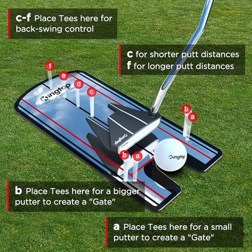 KINGTOP Classic Golf Putting Mirror with Practice Putting Cup - Alignment Training Aids for Consistency & Accuracy - with Carry Bag and Golf Tees, Ideal for Indoor | Outdoor - Image 5