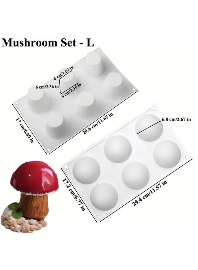 Silicone Mushroom Shaped Molds For Mousse Cakes 6 Hemispheres S 6 Cylinders Nonstick Chocolate French Dessert And Candy Molds Handcrafted Baking Tools - Image 4