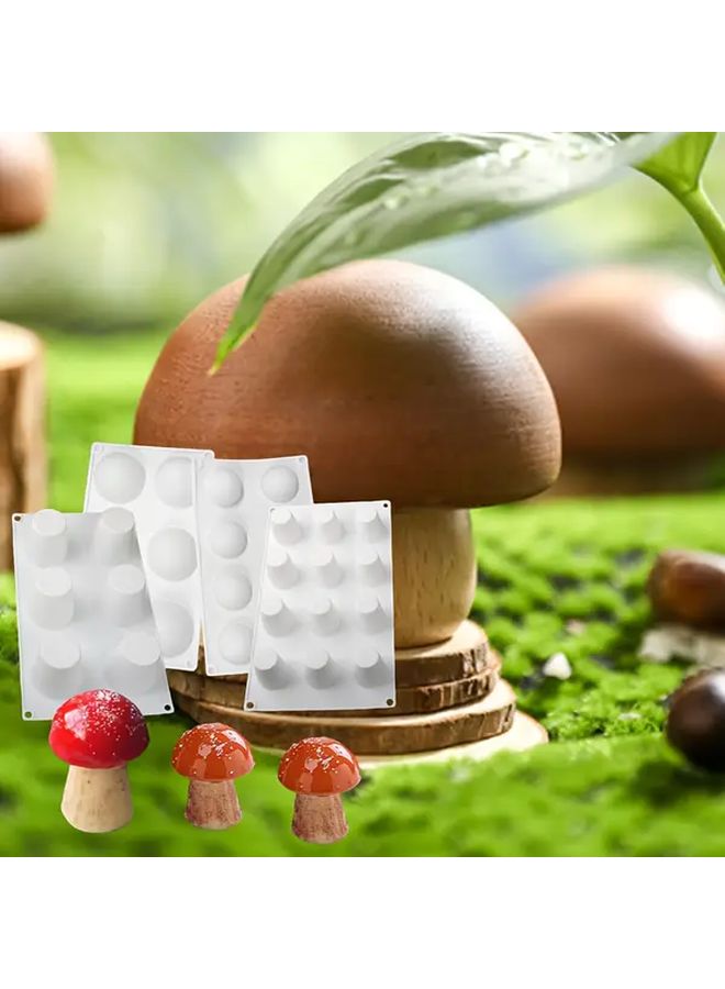 Silicone Mushroom Shaped Molds For Mousse Cakes 6 Hemispheres S 6 Cylinders Nonstick Chocolate French Dessert And Candy Molds Handcrafted Baking Tools - Image 1