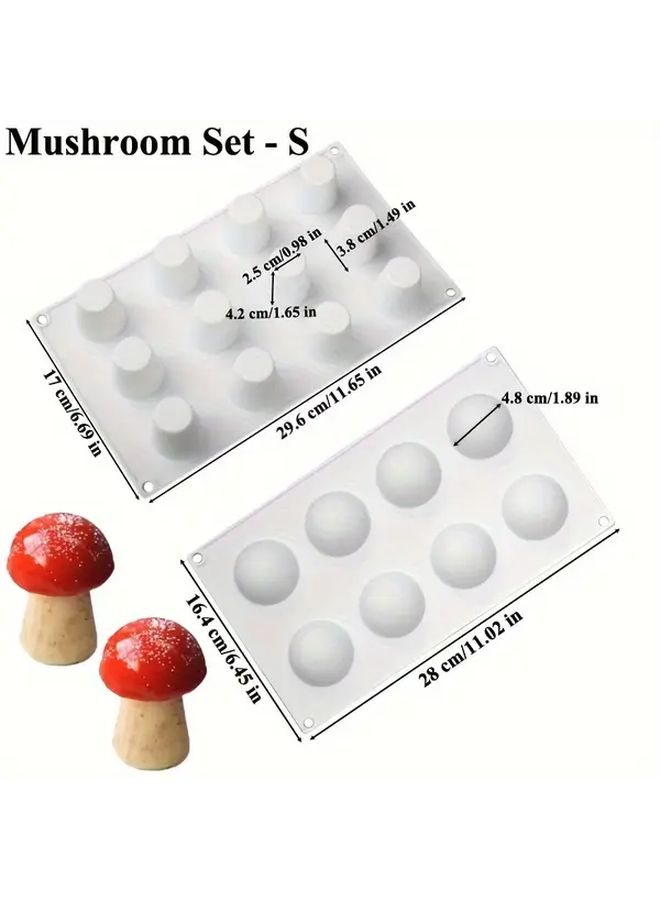 Silicone Mushroom Shaped Molds For Mousse Cakes 6 Hemispheres S 6 Cylinders Nonstick Chocolate French Dessert And Candy Molds Handcrafted Baking Tools - Image 3