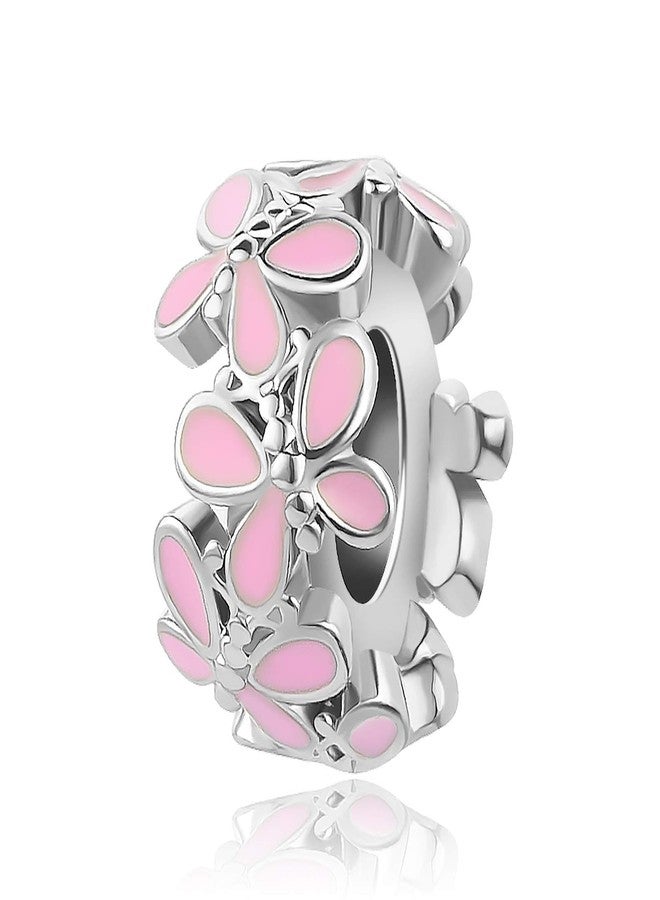 SBI Jewelry Pink Flower Butterflies Butterfly Spacer Charm fits Pandora Bracelets Charms for Women Animal Beads Jewelry Pendants Gifts - Image 1