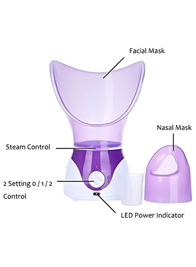 جمال نتي افاس جهاز بخار للوجه، بخاخ بخار لتنظيف عميق للوجه - أرجواني، جسم بلاستيكي - جهاز بخار للوجه لترطيب البشرة وتنظيفها وترطيبها والعناية بالمسام وعلاج حب الشباب - Image 3