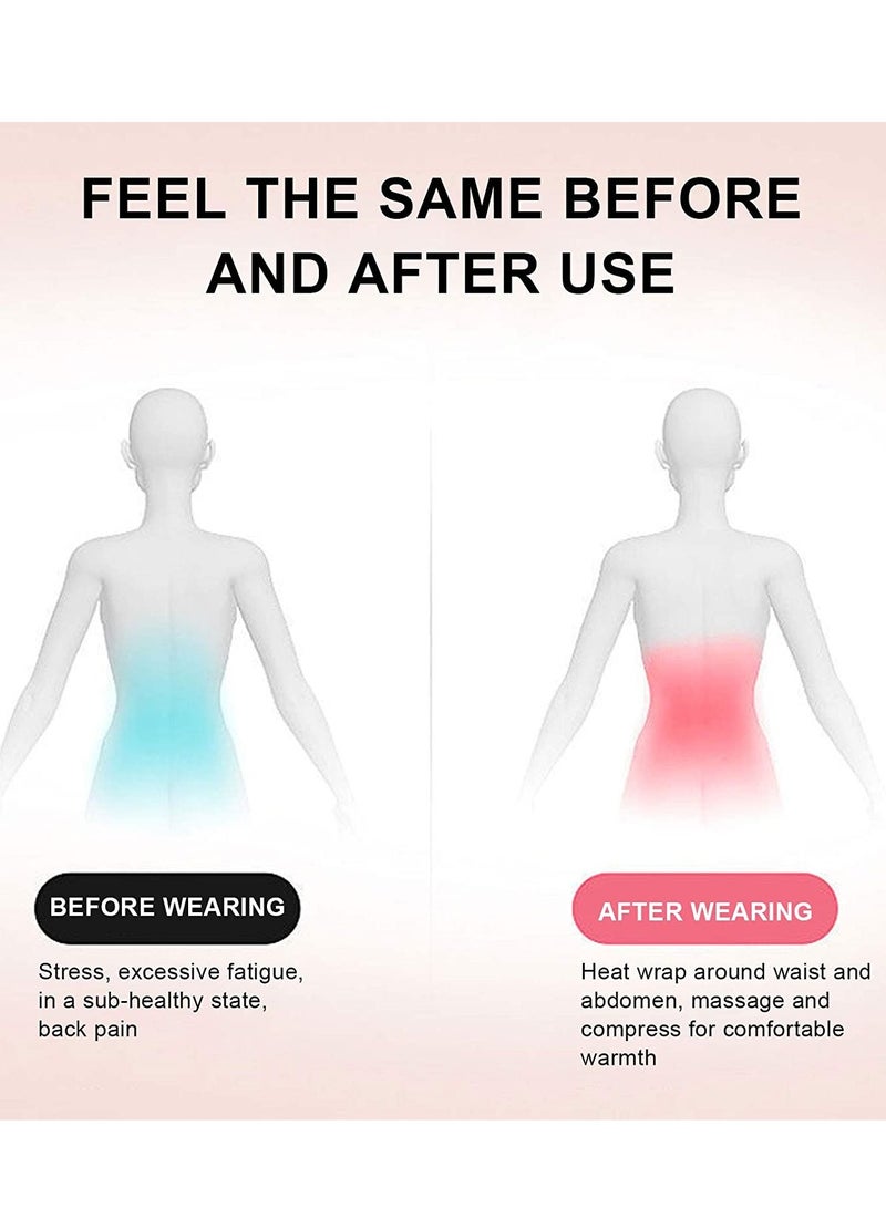 Generic Waist Massage Belt Hot Compress Menstrual Uterus Warming Pad Back Massager 3 Gears Temperature Lumbar Belt for Women Dysmenorrhea Stomach Cramps Relief  - Image 4