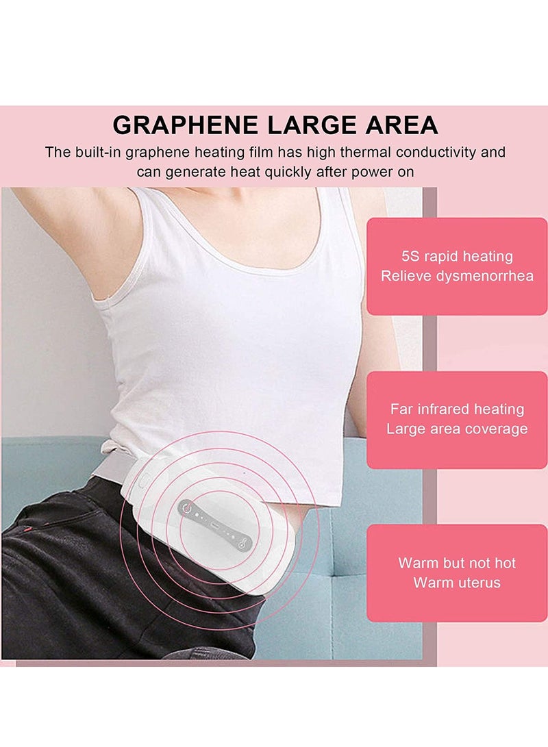 Generic Waist Massage Belt Hot Compress Menstrual Uterus Warming Pad Back Massager 3 Gears Temperature Lumbar Belt for Women Dysmenorrhea Stomach Cramps Relief  - Image 3